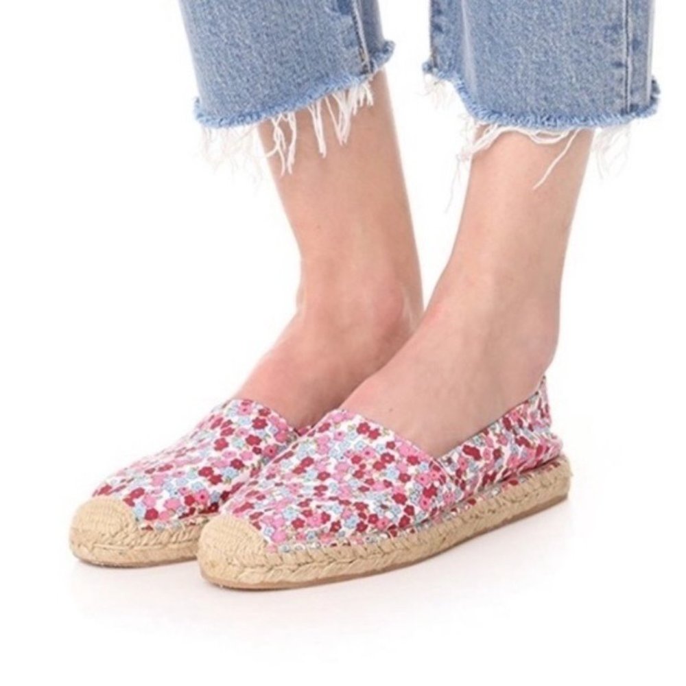Sam Edelman Verona Floral Canvas Flat Espadrille 9.5 Slip On Casual Platform